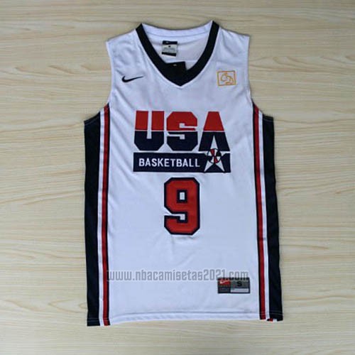 Camiseta USA 1992 Michael Jordan #9 Blanco